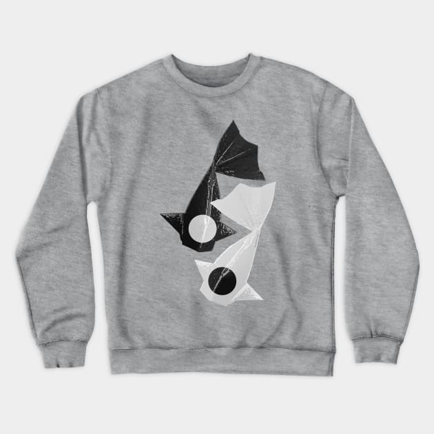 Yin and Yang Origami Fish pattern Crewneck Sweatshirt by Destroyed-Pixel